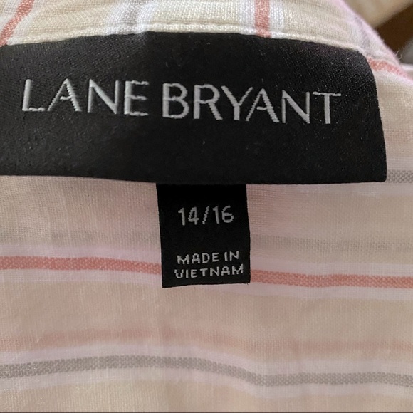 Lane Bryant linen blend button up blouse top 14-16 - Picture 4 of 7